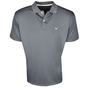 Callaway Men’s Golf Opti-Stretch Solid Polo In Dark Gray